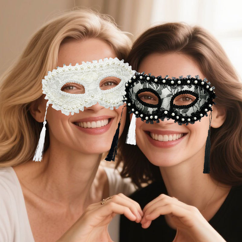 Respirator Half Face - Halloween Cosplay Women's Half Face Pearl