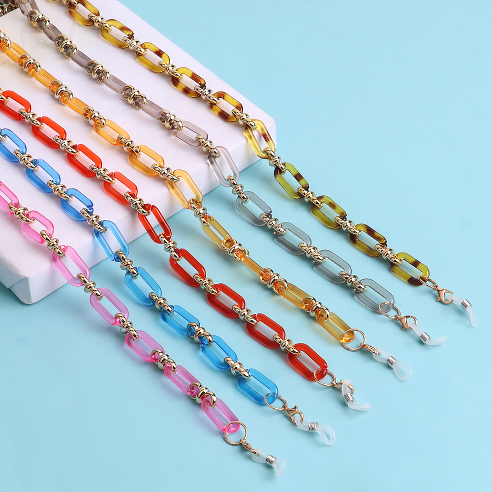 Mask Chain Holder - Colorful Transparent Link Acrylic Glasses Chain
