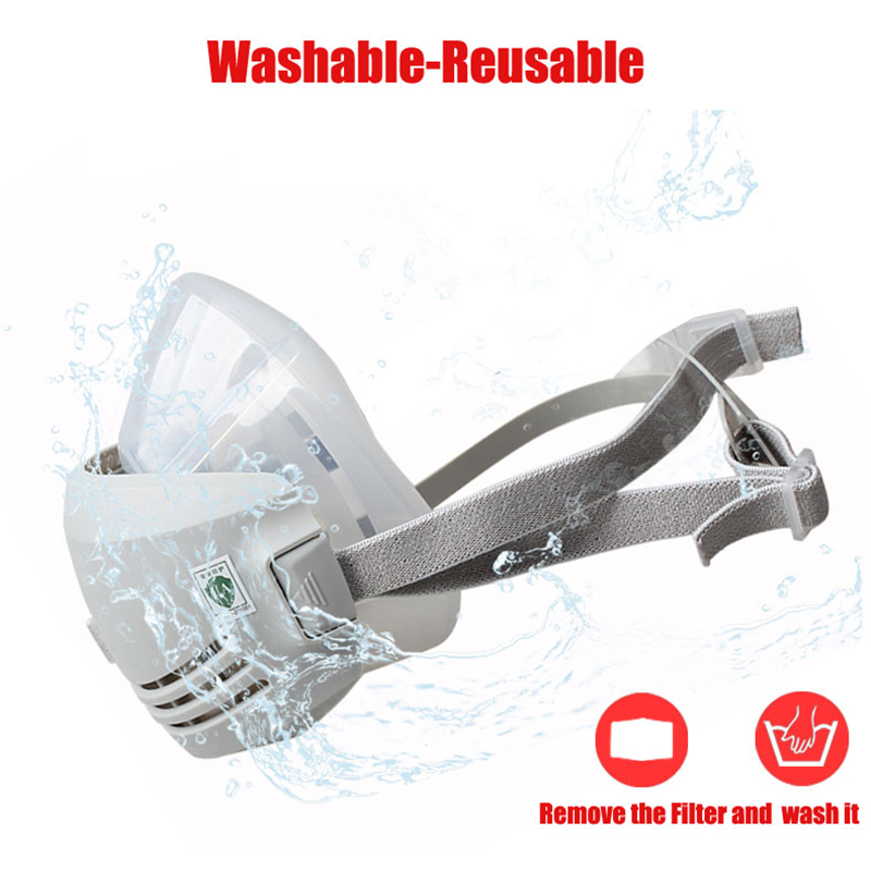 Cloth Face Mask Washable - Silicone Dust-proof Gas Mask Respirator With