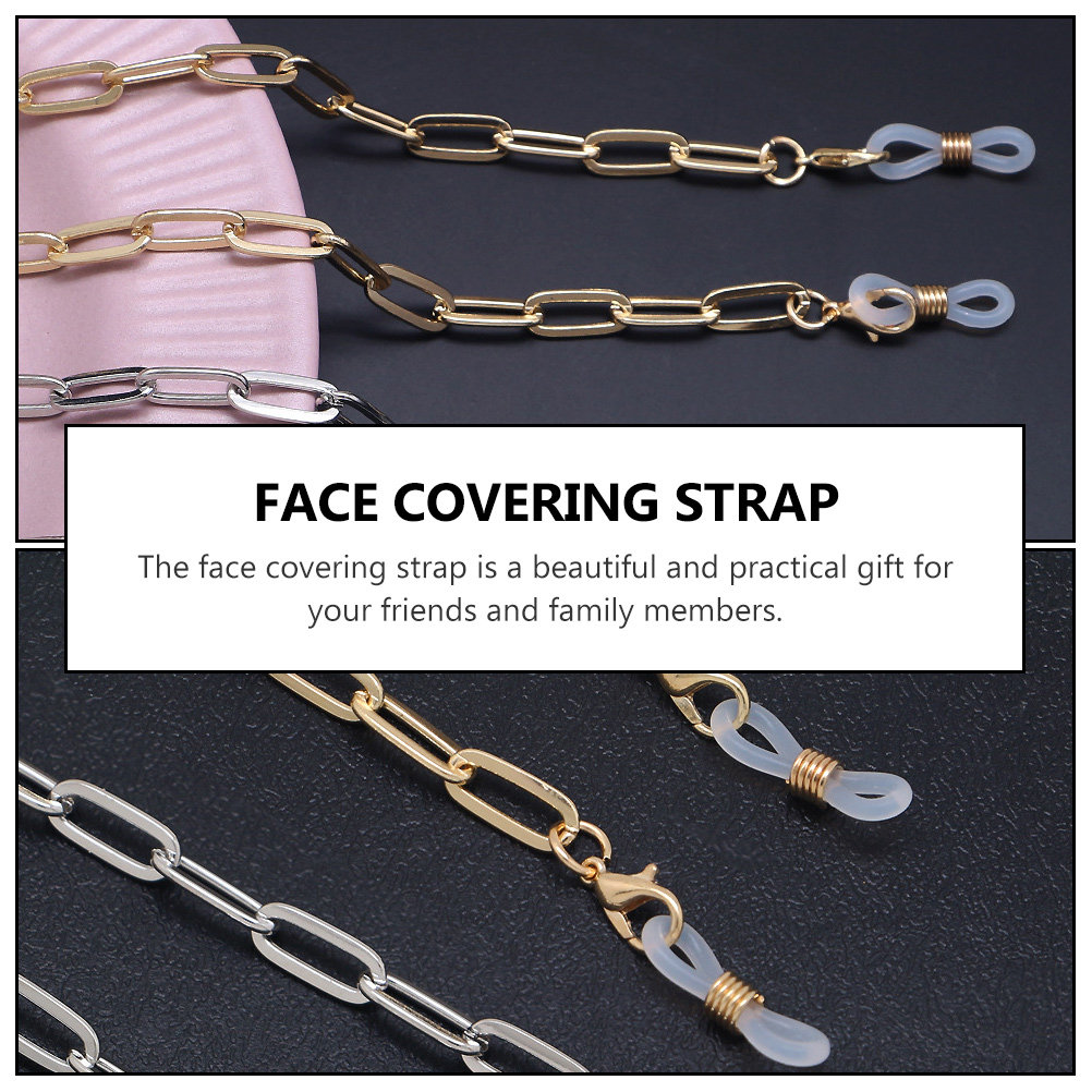 Gold Mask Lanyard Metal Face C - Mask Chain Holder のレビューと価格