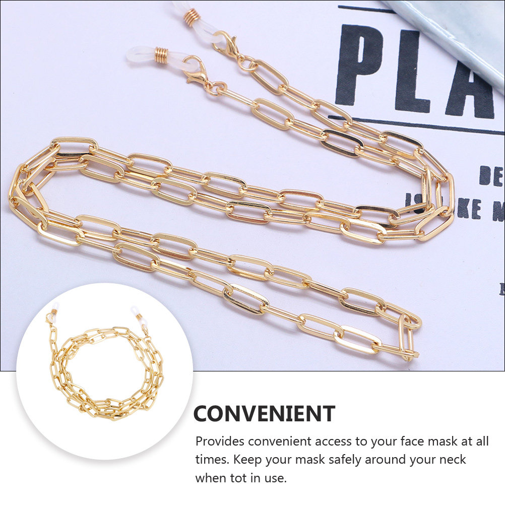 Gold Mask Lanyard Metal Face C - Mask Chain Holder のレビューと価格