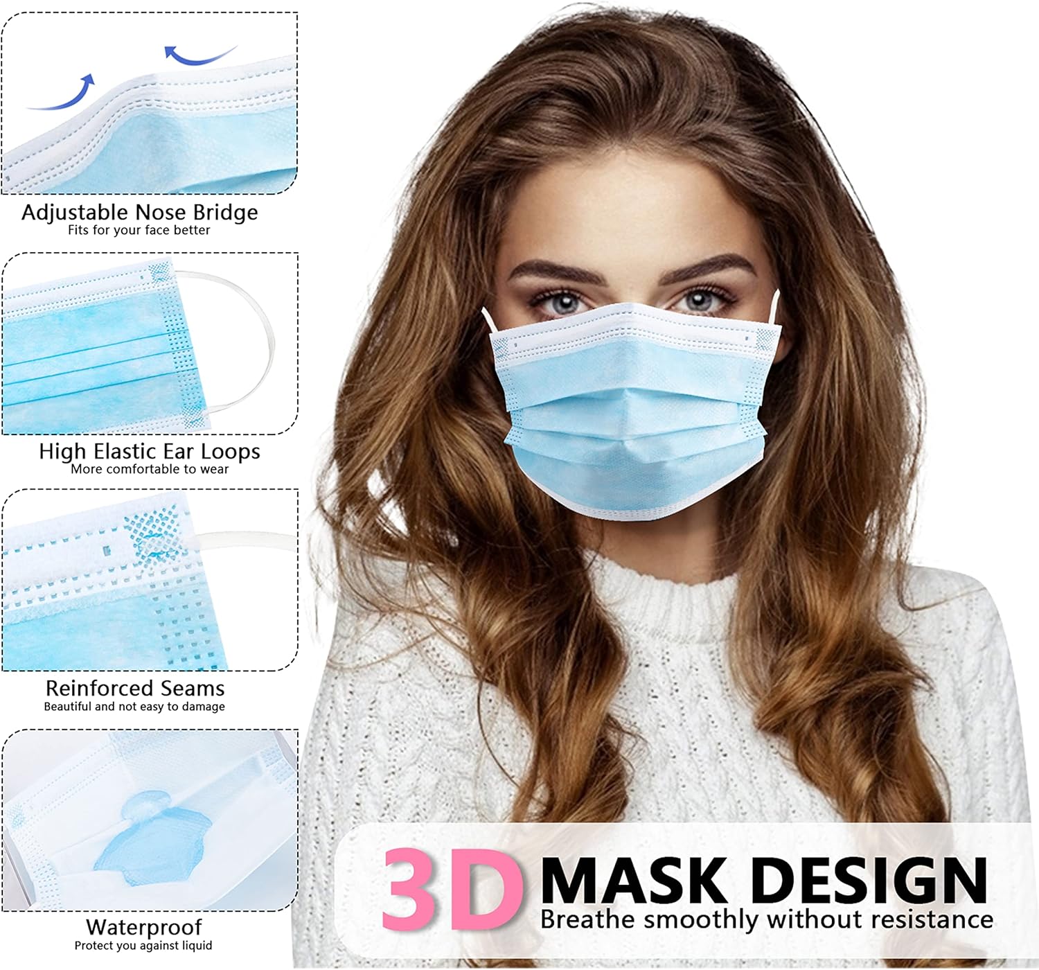 100pcs blue disposable protect - Disposable Mask Blue のレビューと価格
