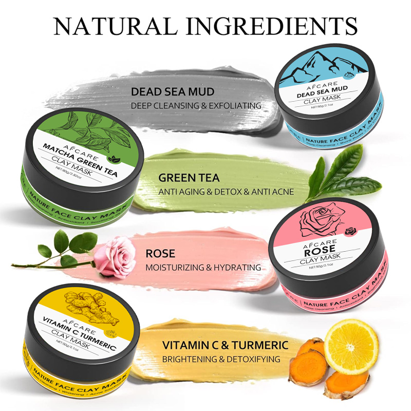 4 Pcs Clay Facial Mask Set Tur - Dust Mask Construction のレビューと価格