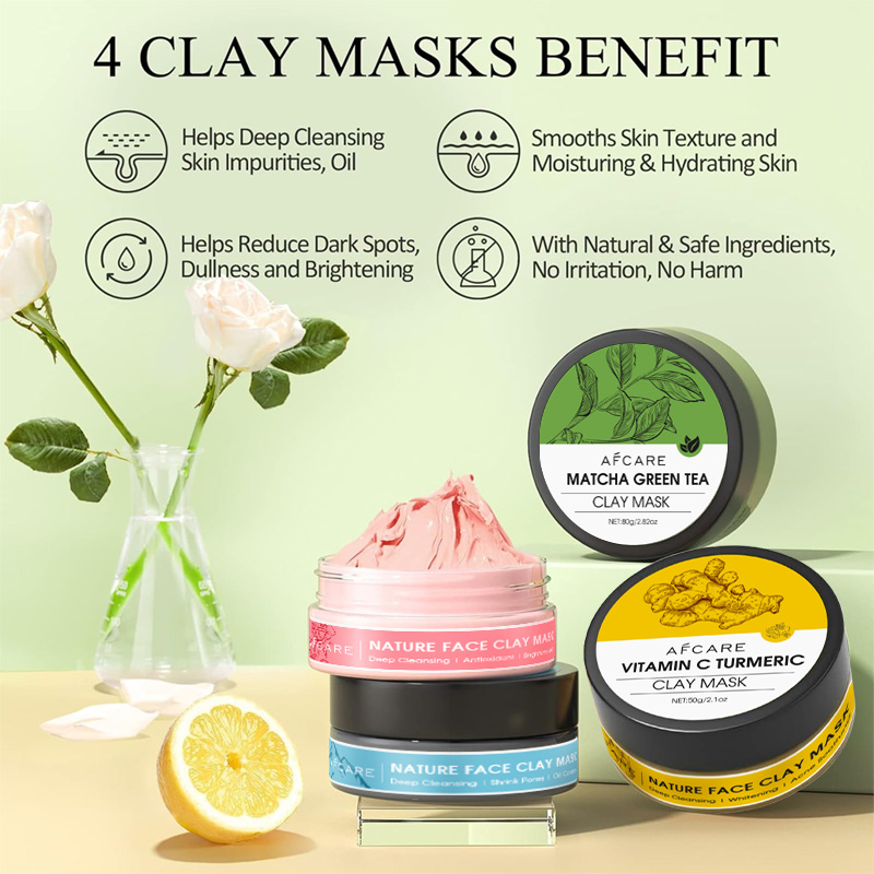 4 Pcs Clay Facial Mask Set Tur - Dust Mask Construction のレビューと価格