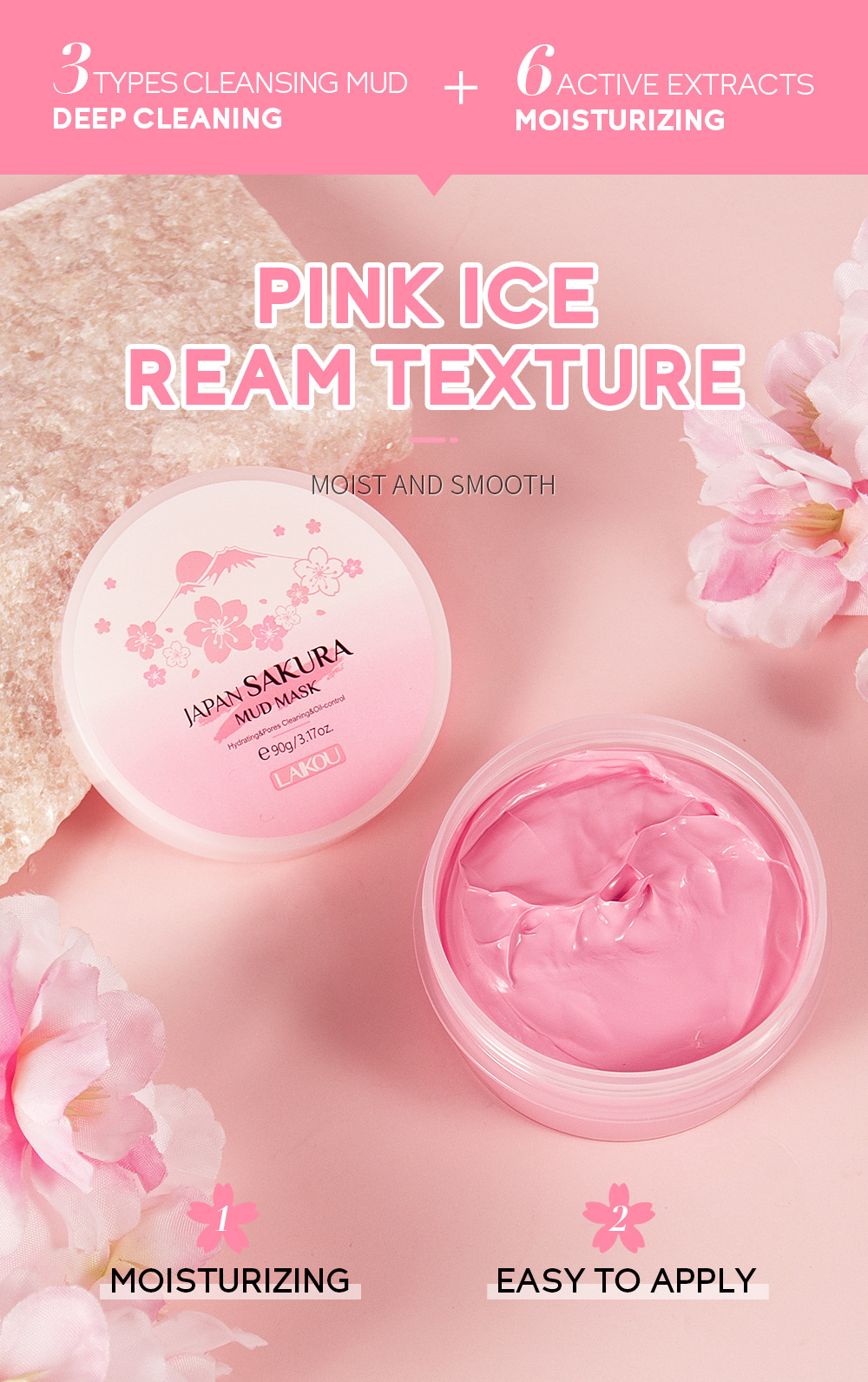 LAIKOU Sakura Clay Mask 25g/90 - Dust Mask Construction のレビューと価格