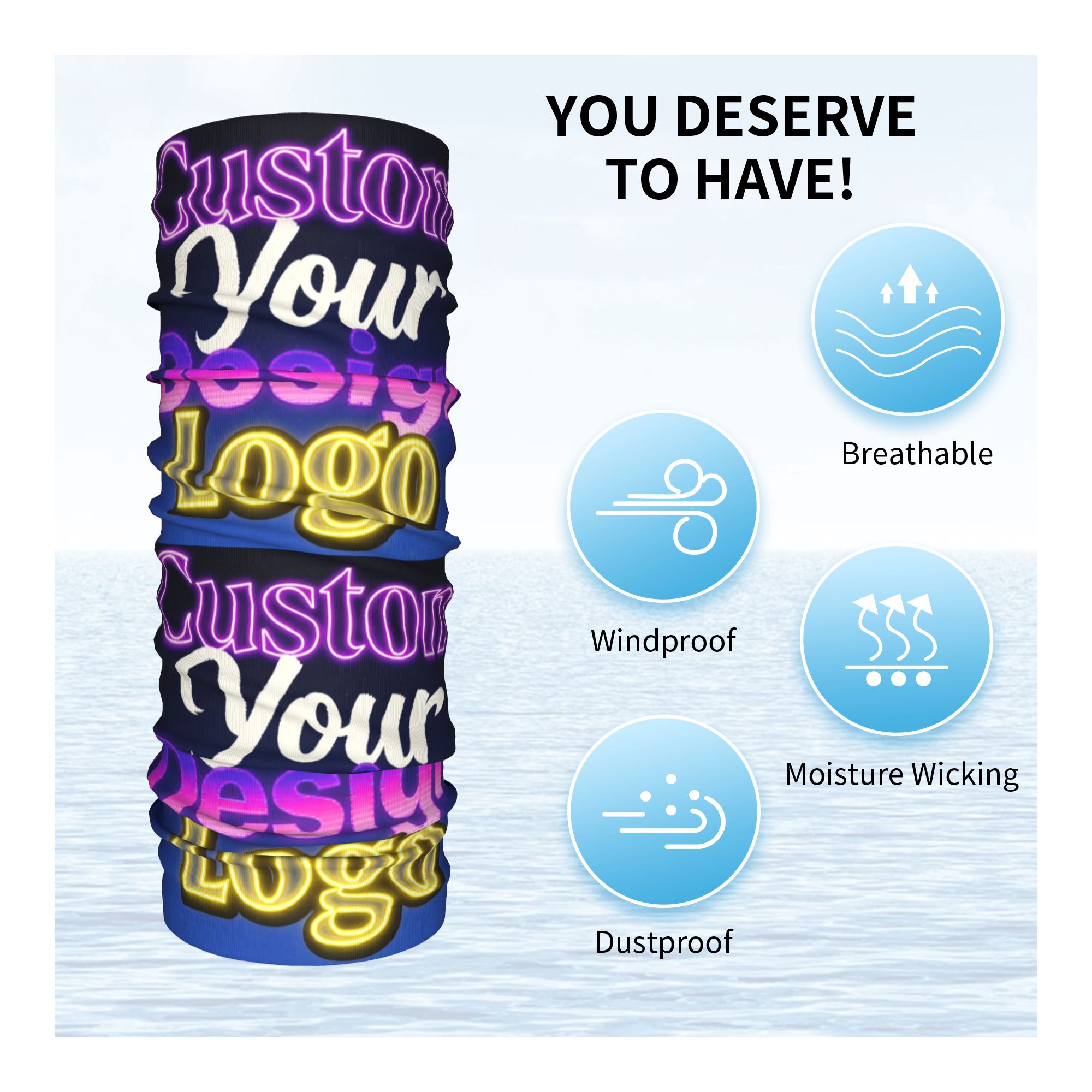 Custom Custom Your Design Logo - Neck Gaiter Face Cover のレビューと価格