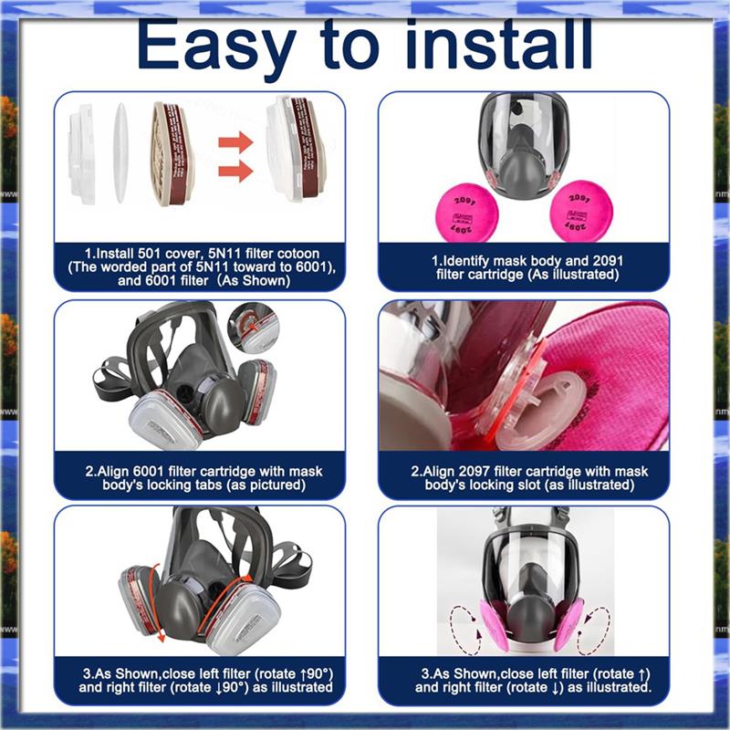 LJL Reusable Full Face Respira - Dust Mask Construction のレビューと価格