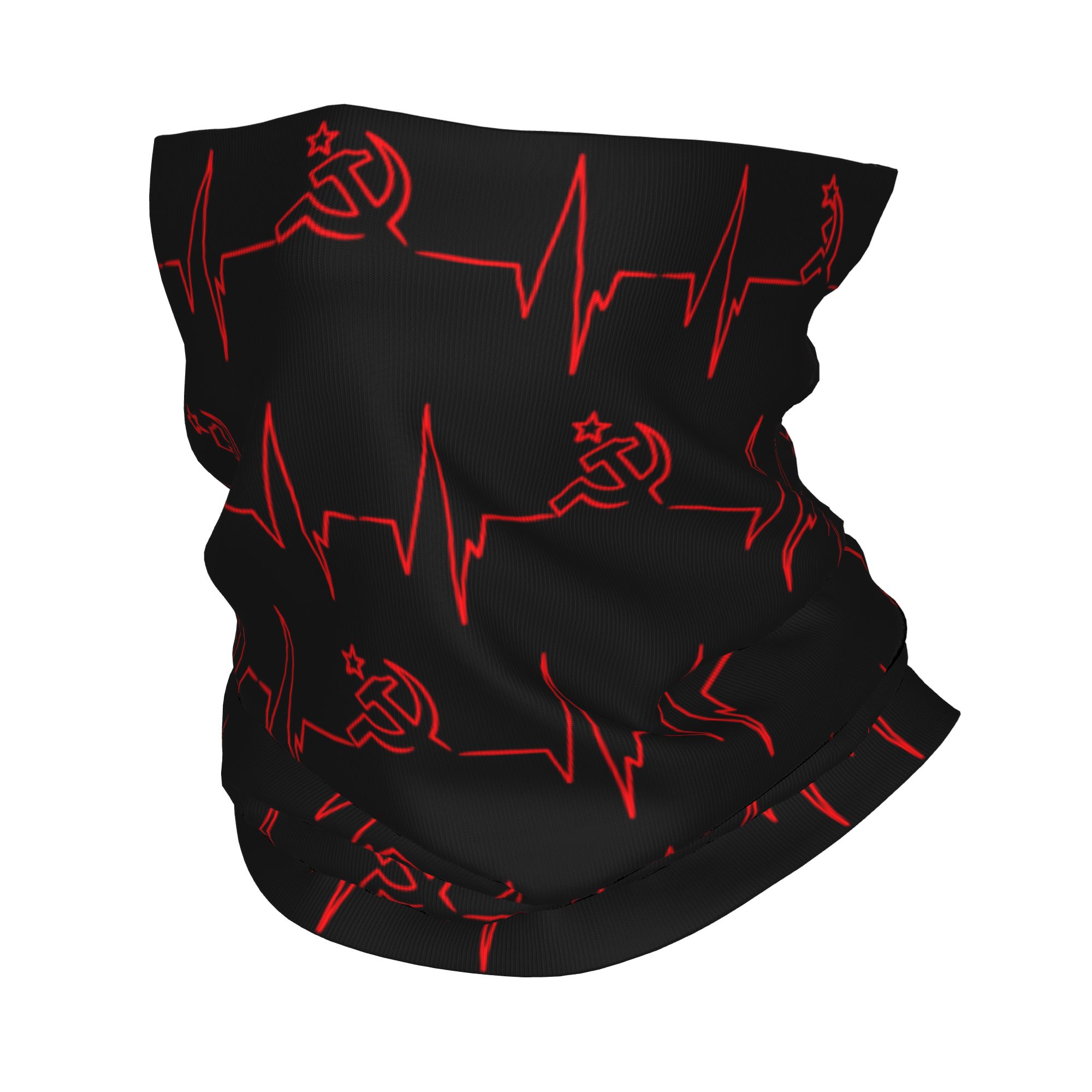 Custom Heartbeat Russian Flag  - Neck Gaiter Face Cover のレビューと価格