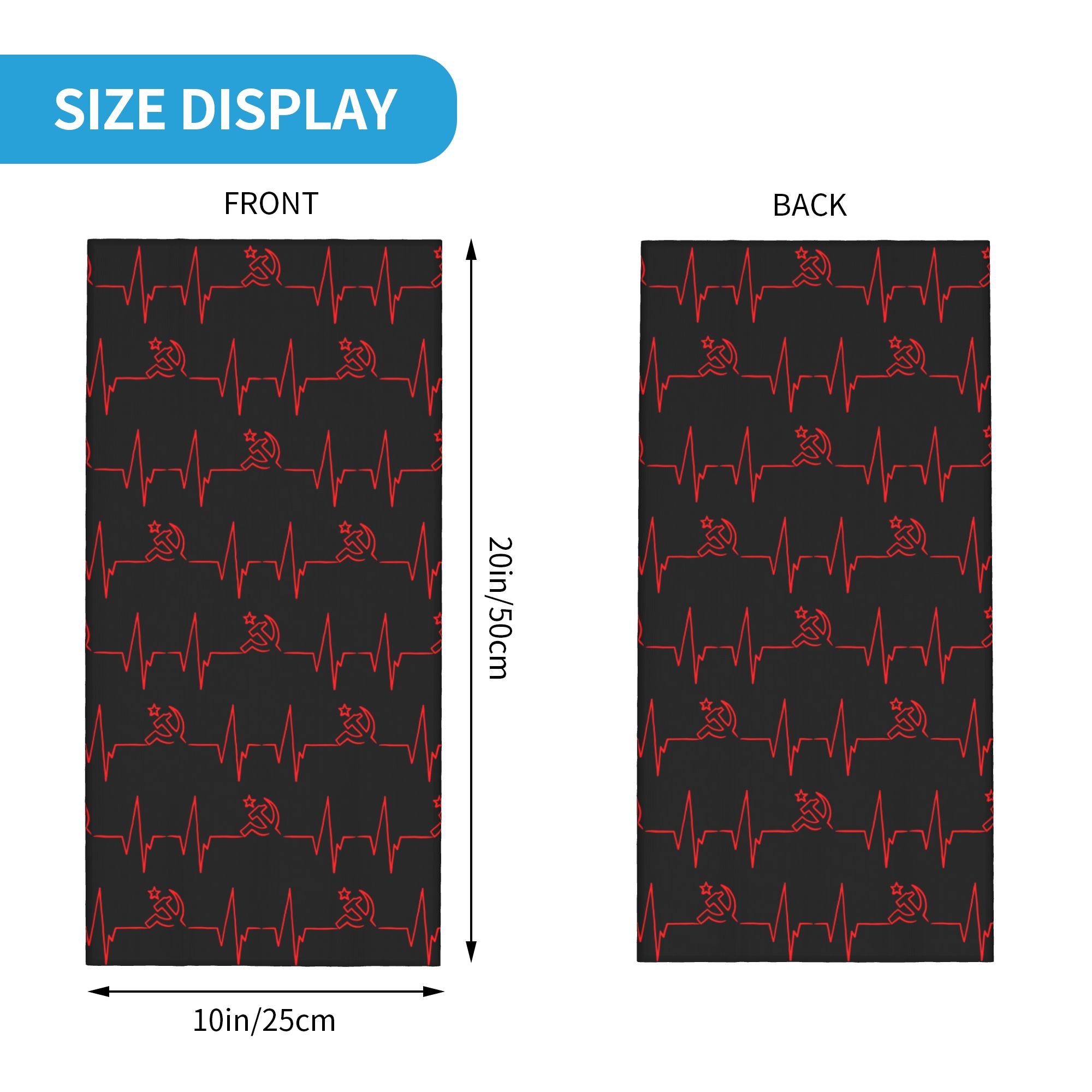 Custom Heartbeat Russian Flag  - Neck Gaiter Face Cover のレビューと価格