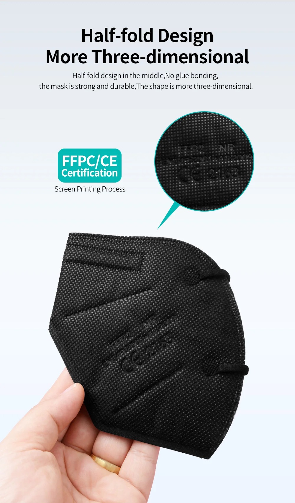 5Layer FFP2 Masks CE Approve K - Black Face Mask Pack のレビューと価格