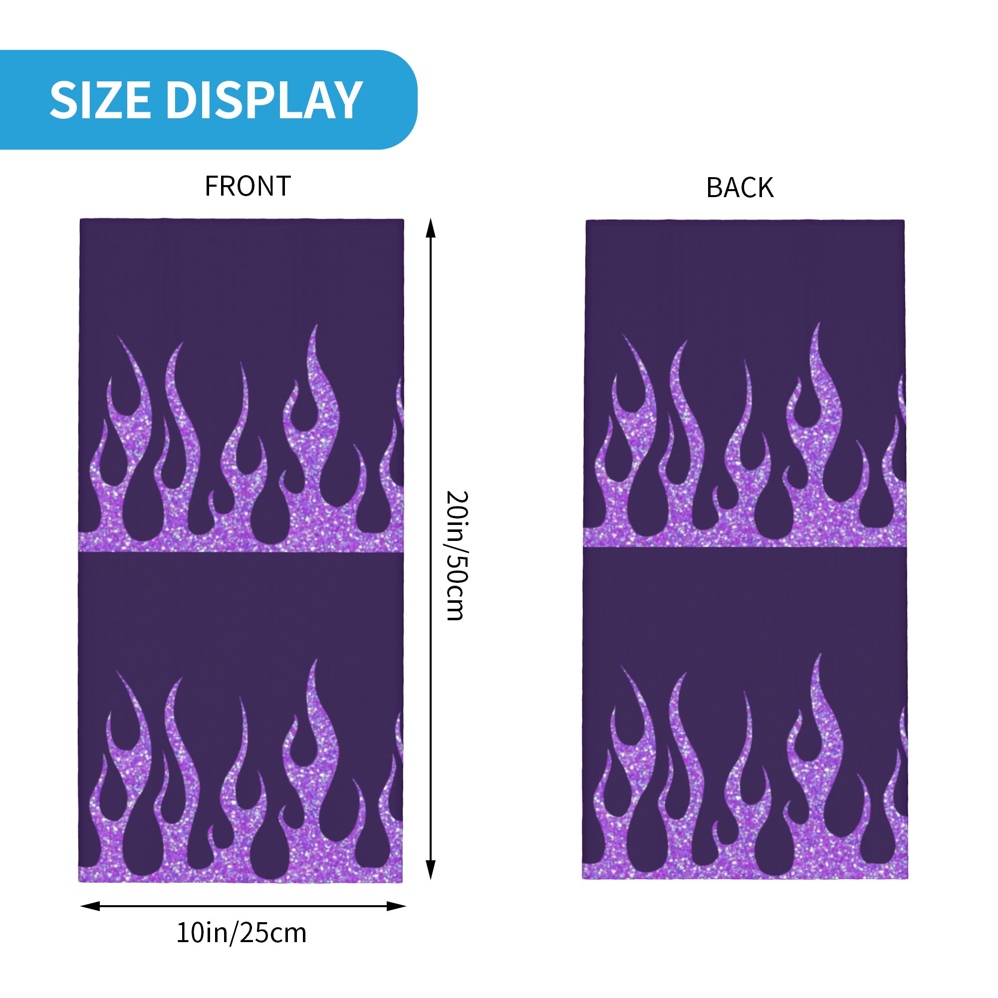 Custom Purple Glitter Flames B - Neck Gaiter Face Cover のレビューと価格