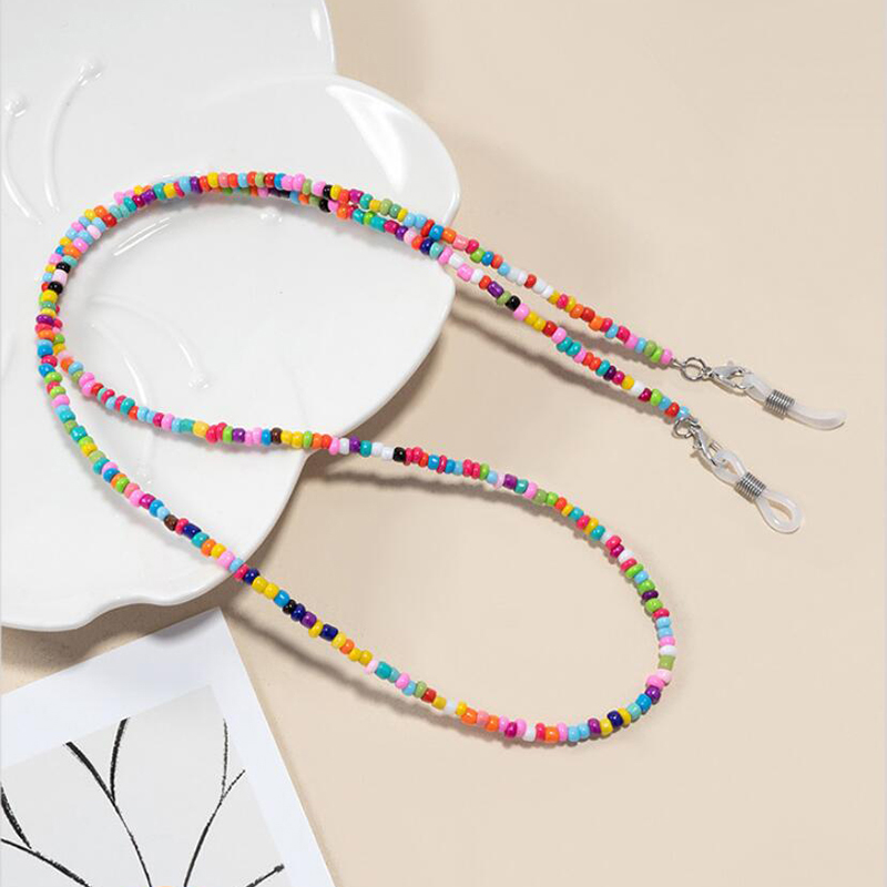 【F】 Colorful Rice Bead Glasses - Mask Chain Holder のレビューと価格