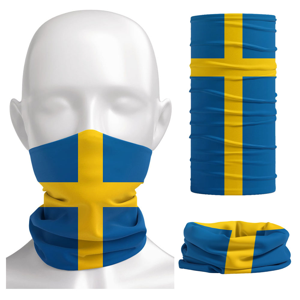 Sweden Flag Printed Bandana He - Neck Gaiter Face Cover のレビューと価格