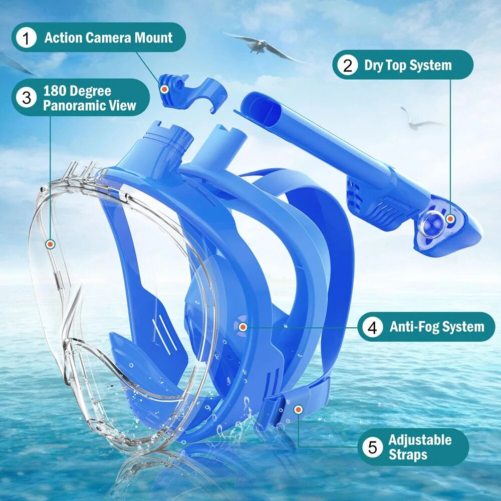 Underwater Snorkeling Full Fac - Anti Pollution Mask のレビューと価格
