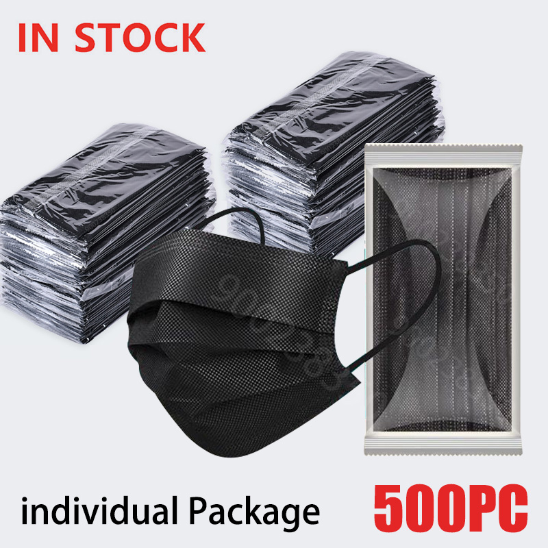 10-500Pcs Adults Mask Disposab - Black Face Mask Pack のレビューと価格