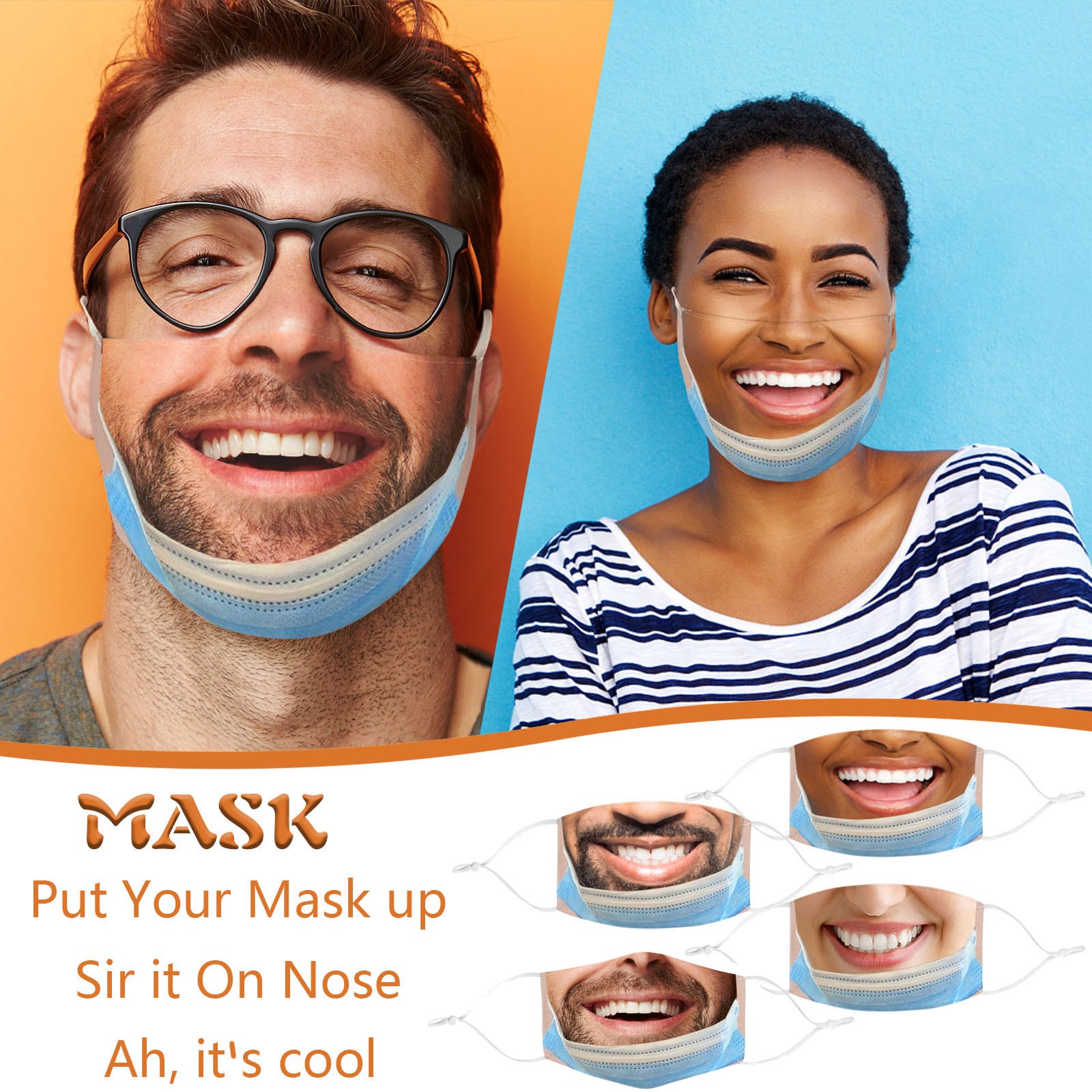 Adult Funny Mouth Mask Funny C - Cloth Face Mask Washable のレビューと価格