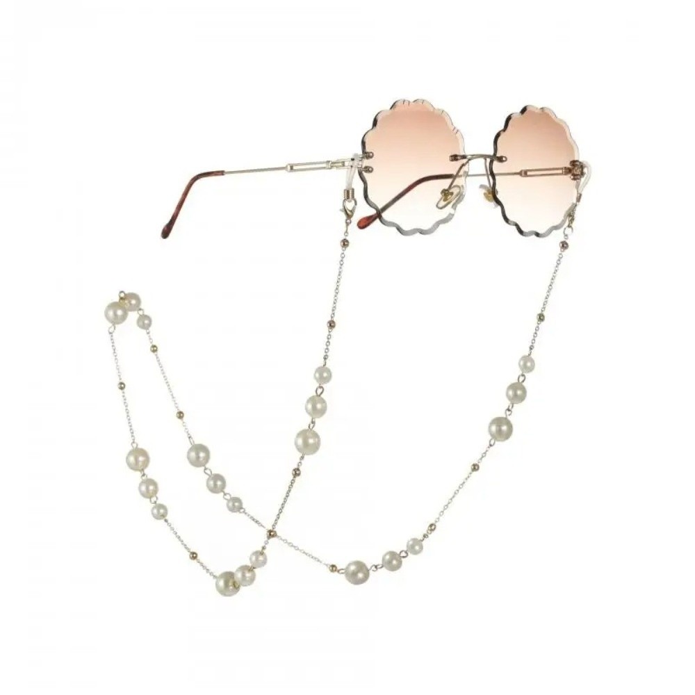 Trendy Pearl Beaded Sunglass C - Mask Lanyard Adjustable のレビューと価格