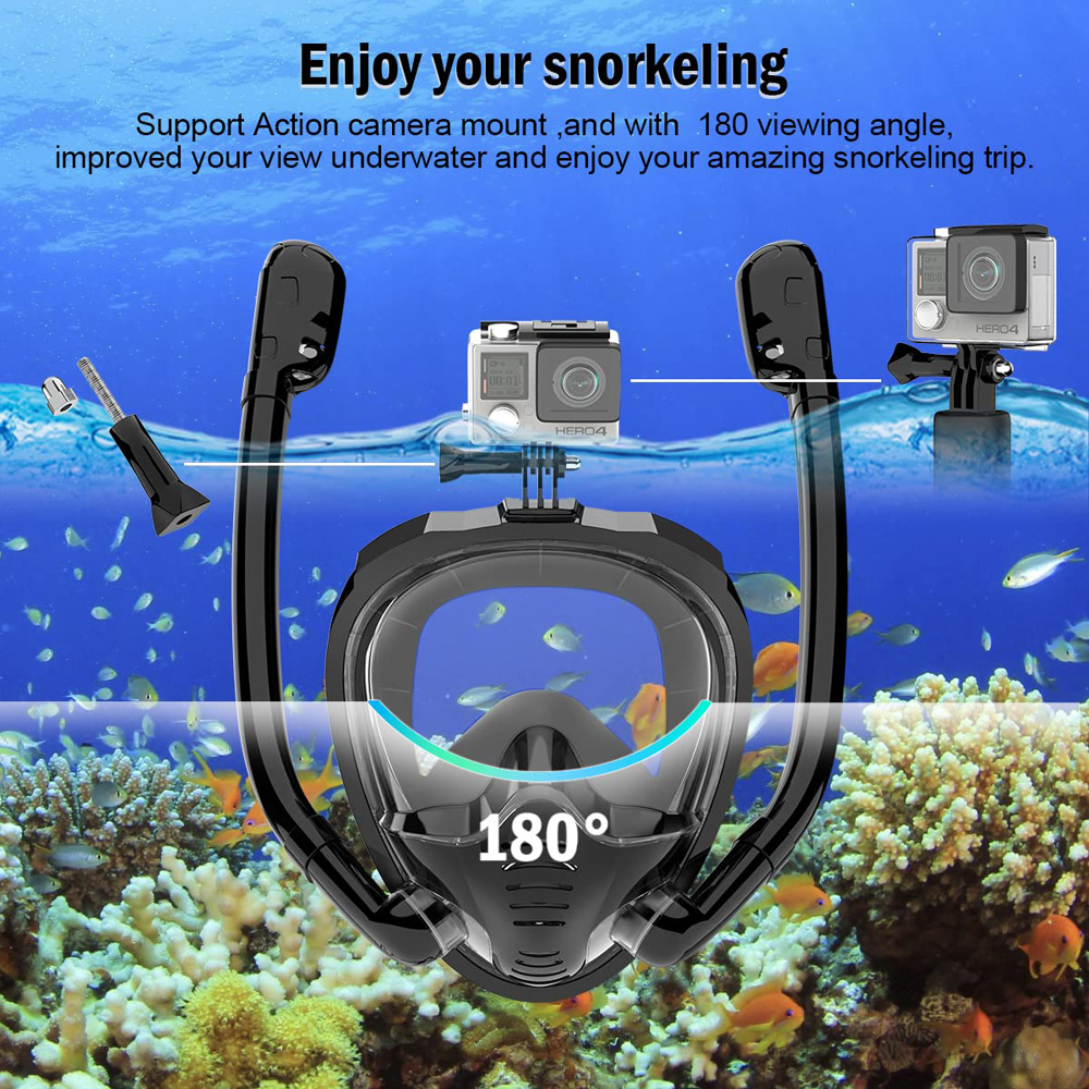 Full Face Snorkel Mask 180°Pan - Anti Pollution Mask のレビューと価格