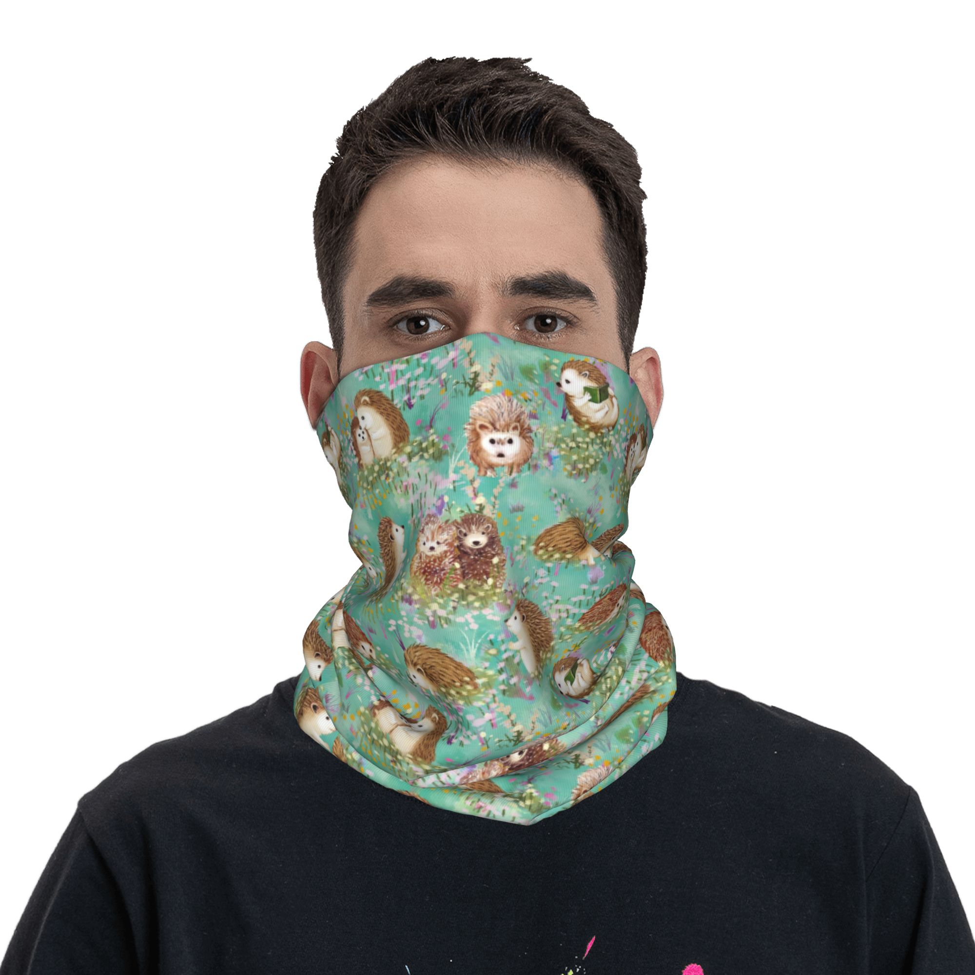 Autumn Hedgehog Spring Floral  - Neck Gaiter Face Cover のレビューと価格