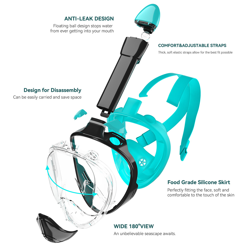 Full Face Snorkel Mask Silicon - Silicone Mask Bracket のレビューと価格