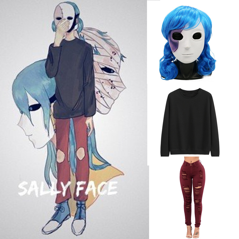 Hot  Anime Game Sally Face Cos - Black Face Mask Pack のレビューと価格