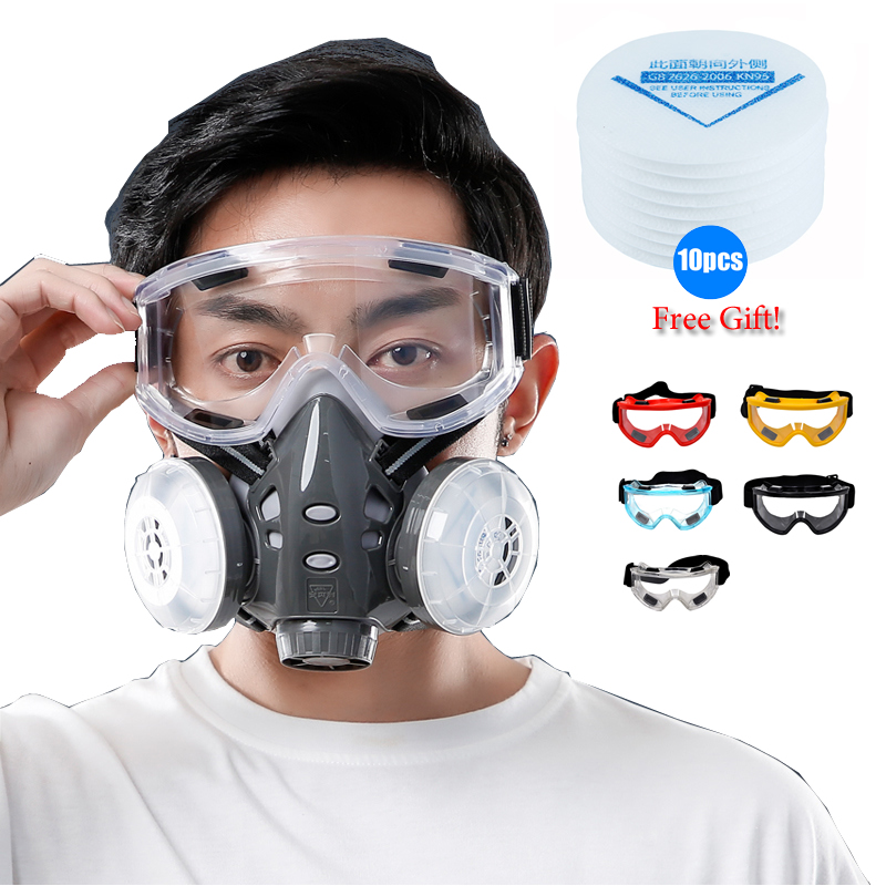 Half Face Dust Mask Safety Gog - Kn95 Respirator Mask のレビューと価格