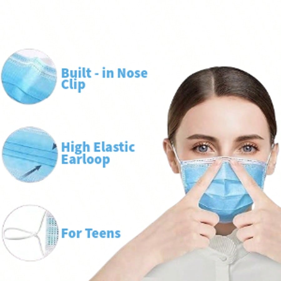 50pcs,200pcs,600pc Single Use  - Disposable Mask Blue のレビューと価格