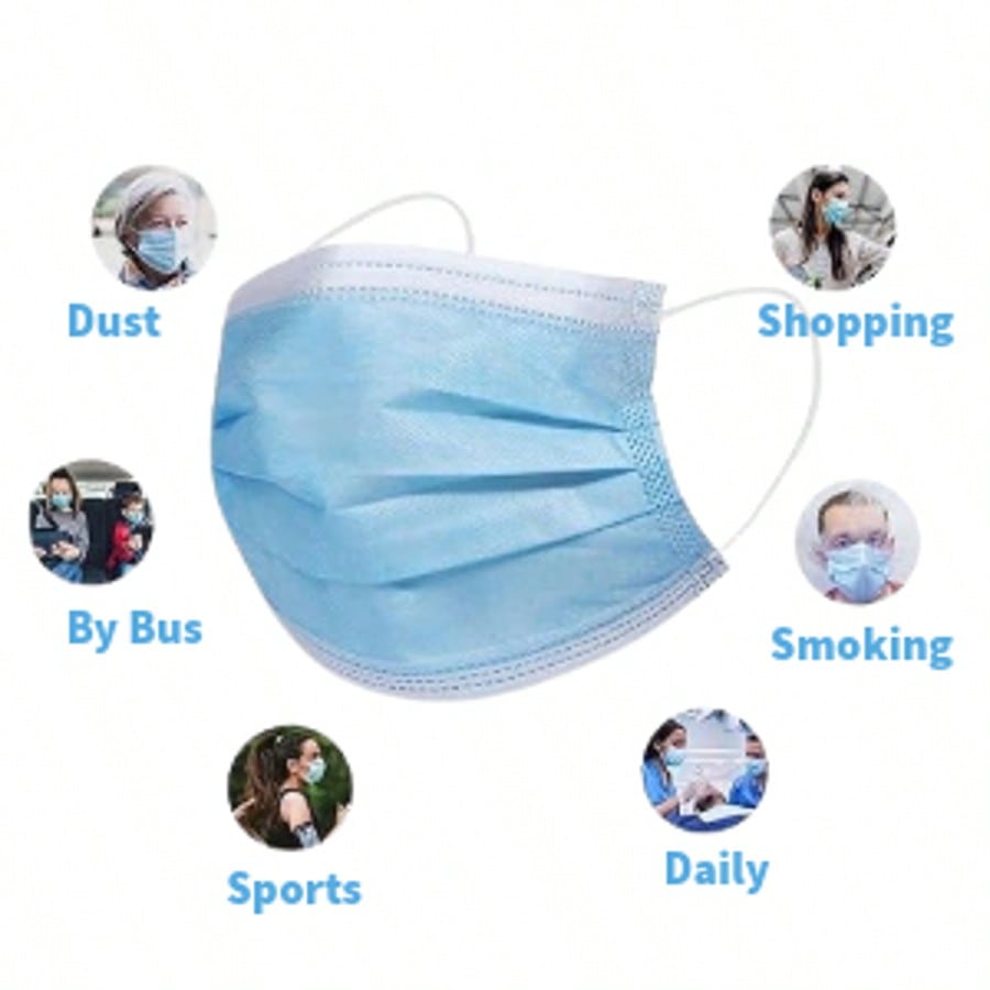 50pcs,200pcs,600pc Single Use  - Disposable Mask Blue のレビューと価格