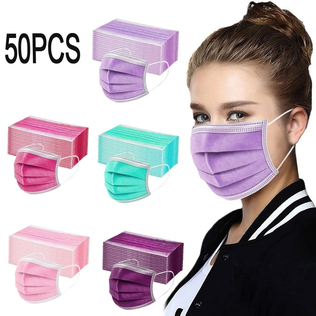 50PCS Women Man Solid Mask Dis - Kids Face Mask のレビューと価格