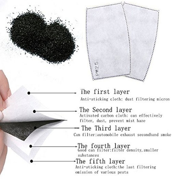 2PCS Mask Filter Element PM2.5 - Pm2.5 Filter Insert のレビューと価格