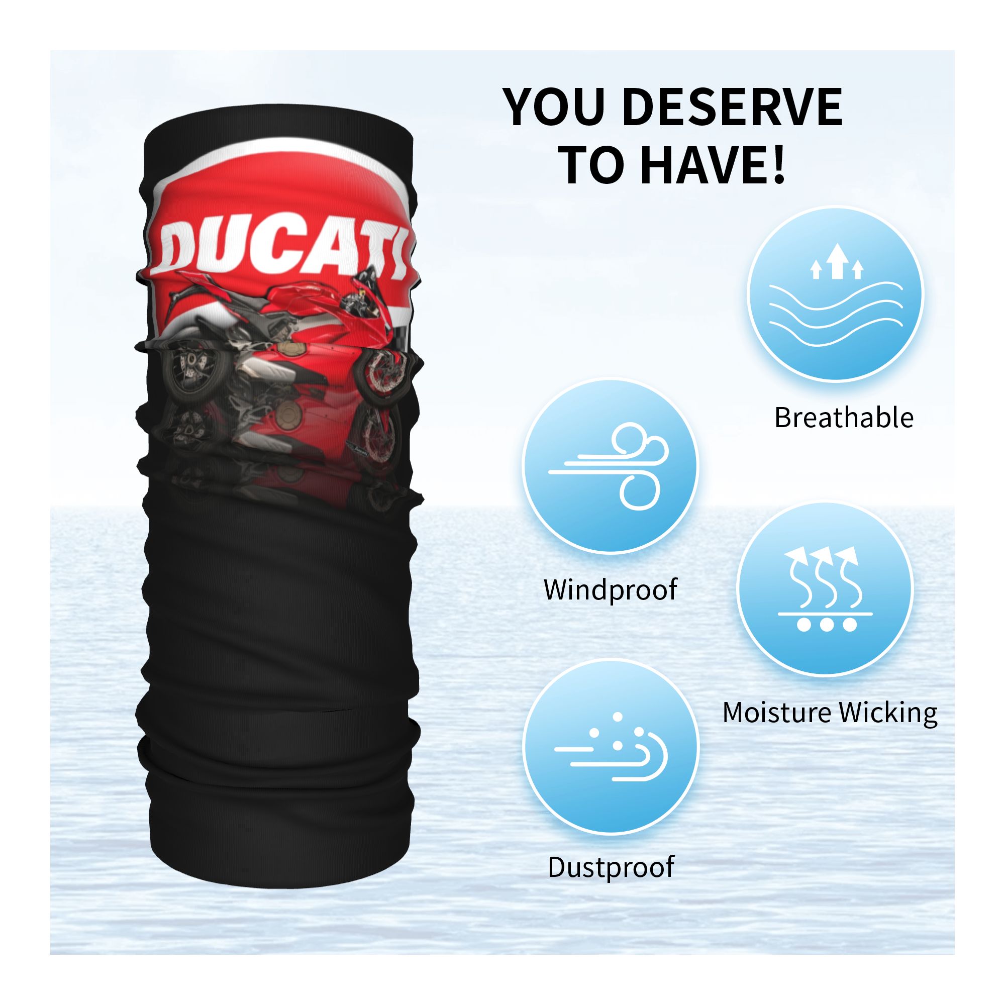 Custom Speed Ducatis Racing Ba - Neck Gaiter Face Cover のレビューと価格