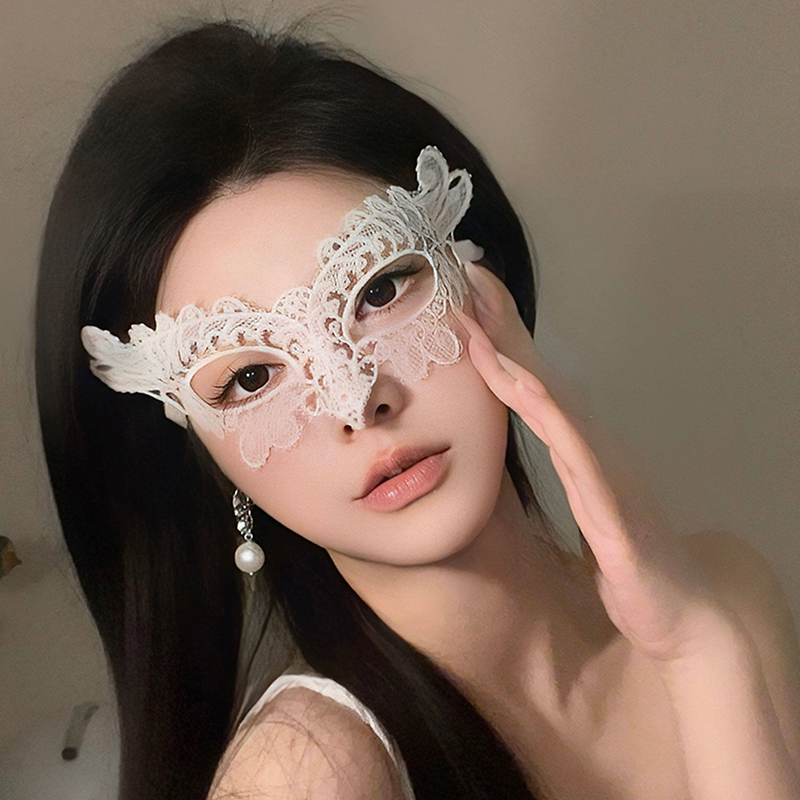 Black Sexy Lingerie Lace Mask  - Respirator Half Face のレビューと価格