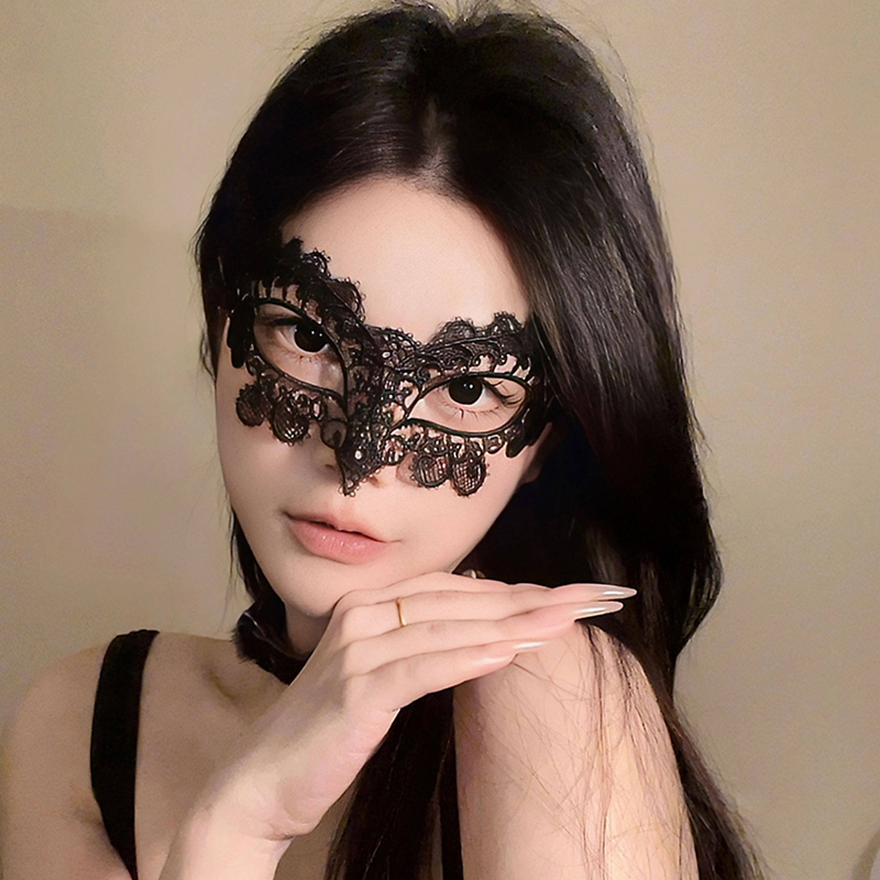 Black Sexy Lingerie Lace Mask  - Respirator Half Face のレビューと価格