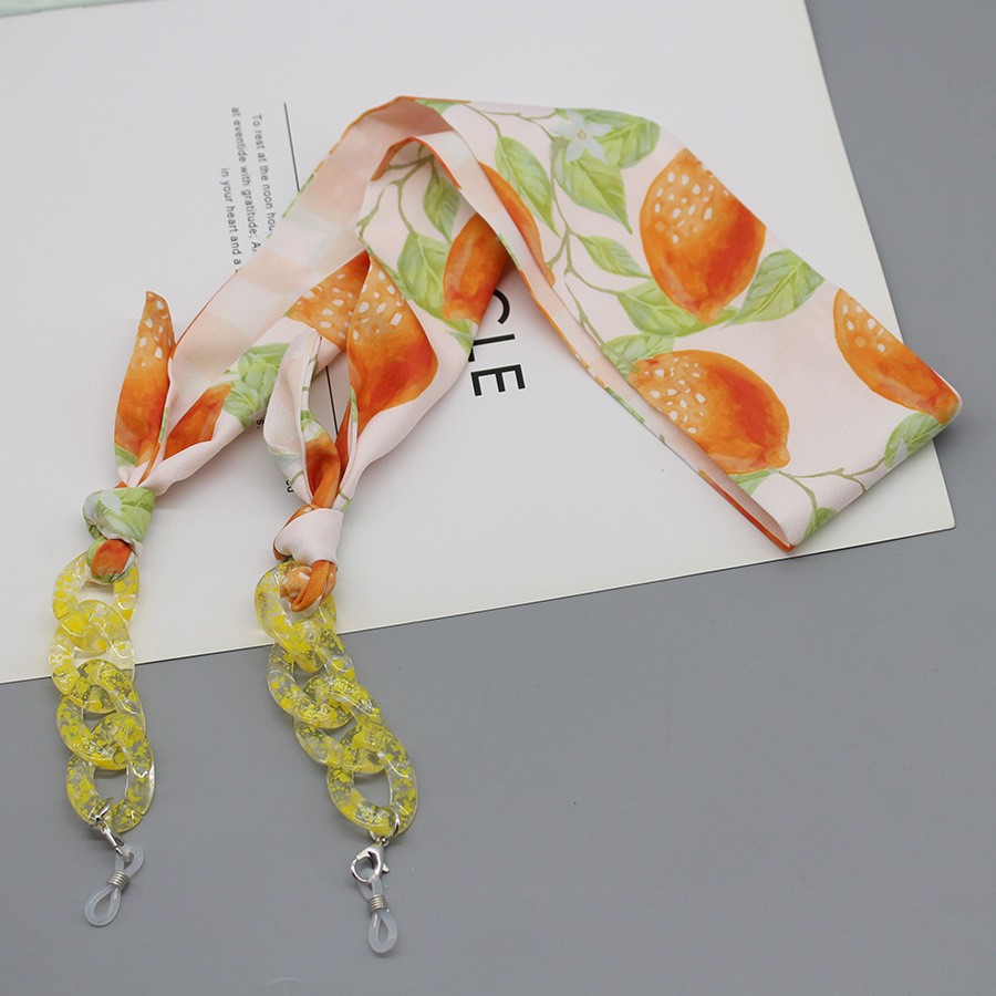 Bohemia Print Silk Scarf Glass - Mask Chain Holder のレビューと価格