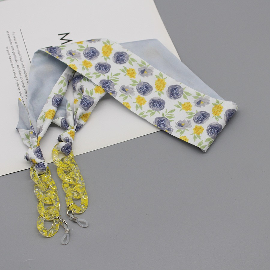 Bohemia Print Silk Scarf Glass - Mask Chain Holder のレビューと価格