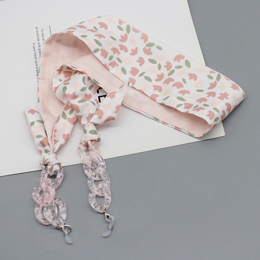 Bohemia Print Silk Scarf Glass - Mask Chain Holder のレビューと価格