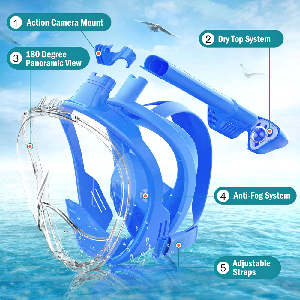 Kids Full Face Snorkel Mask Di - Anti Pollution Mask のレビューと価格