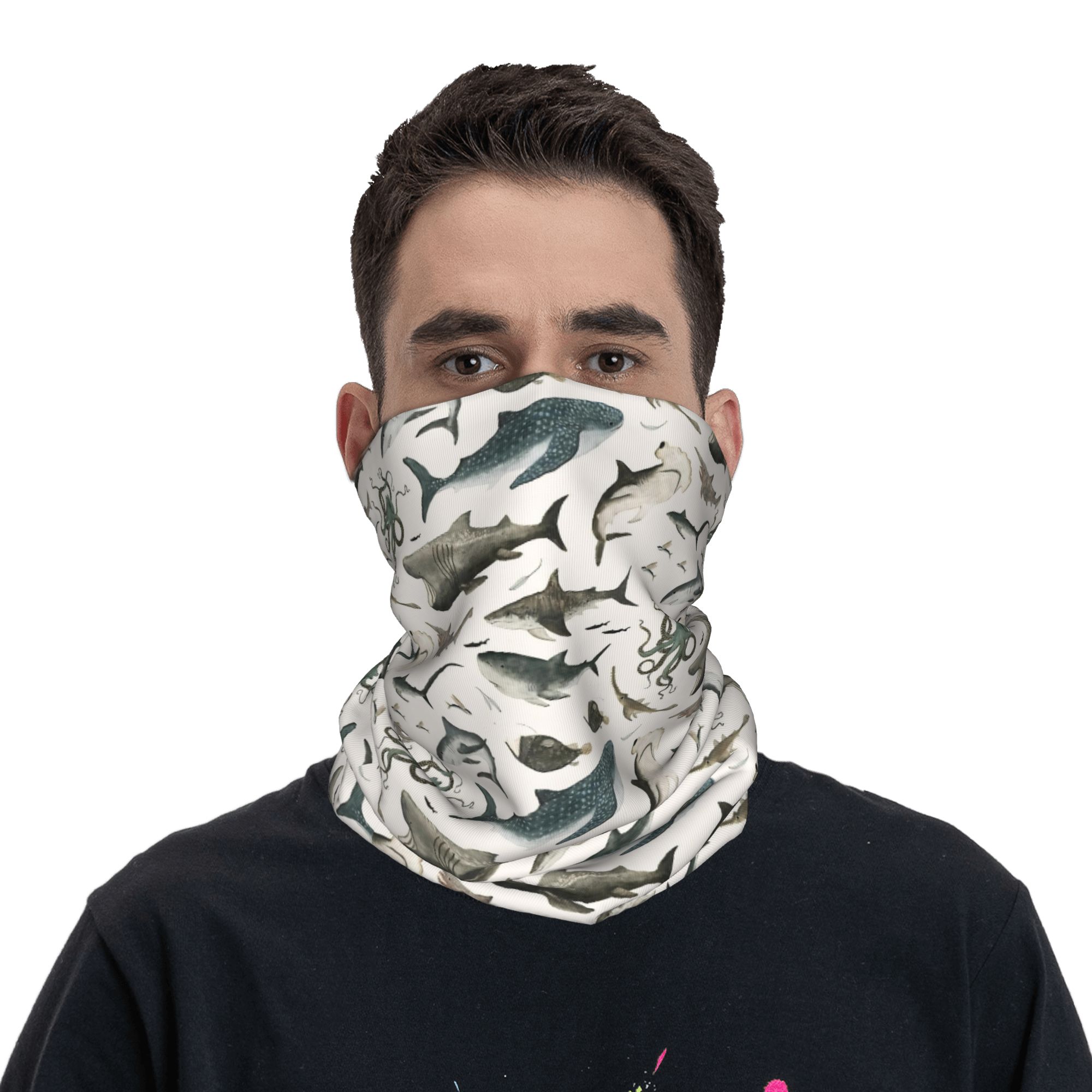 Shark Ocean Animal Sharks Band - Neck Gaiter Face Cover のレビューと価格
