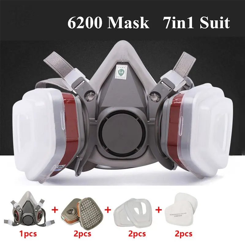 6200 7 in1 Gas Mask Gas-Proof  - Respirator Half Face のレビューと価格