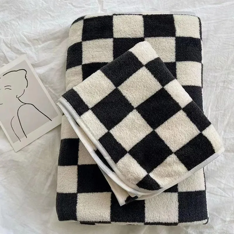 Checkerboard Pattern Bath Towe - Cloth Face Mask Washable のレビューと価格