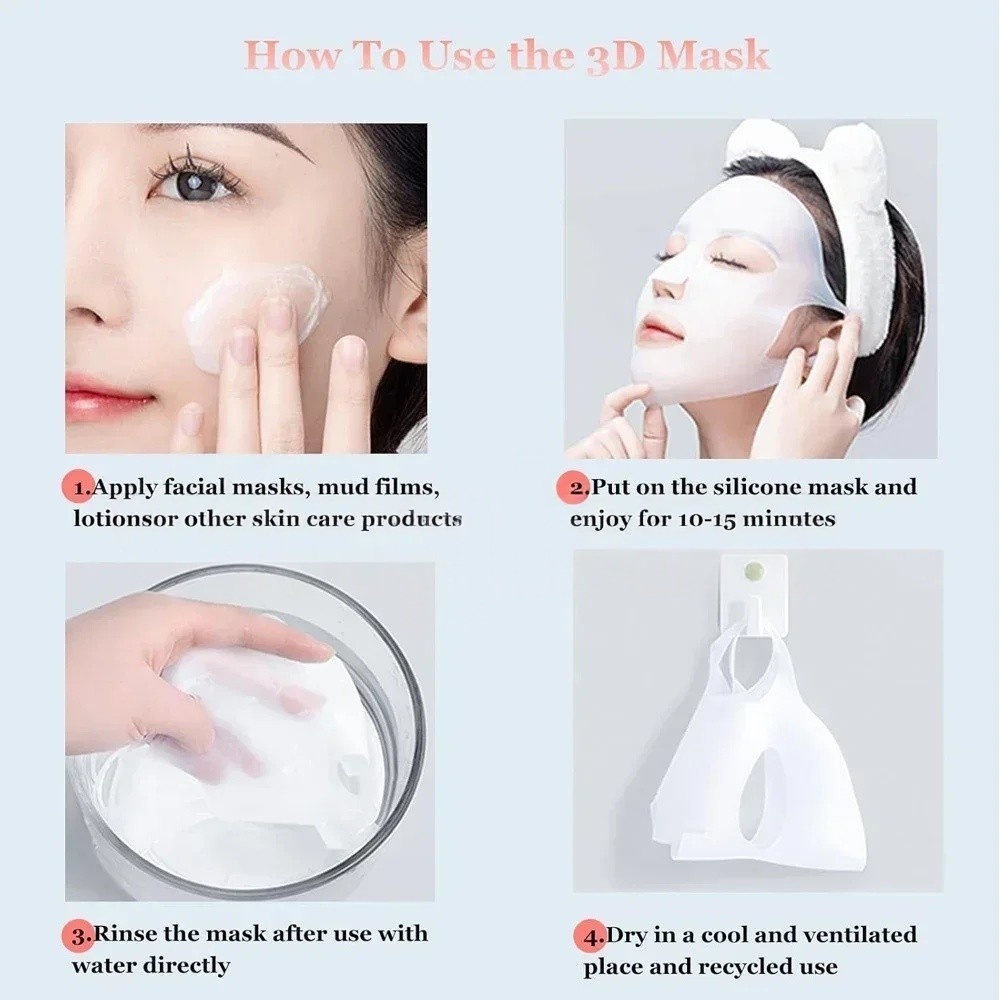1/2PCS 3D Reusable Wrinkle Smo - Silicone Mask Bracket のレビューと価格